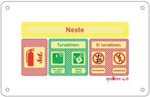Sammuttimen tunnistekilpi - Neste  // XT102